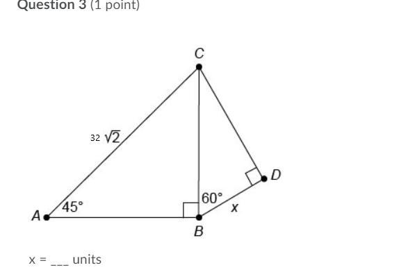 PLEASE HELP x = ___ units-example-1