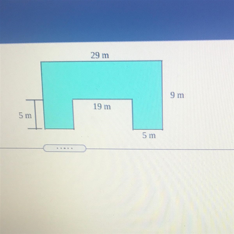 Find the area of the shaded region. All angles are right angles. 29 m 9 m 19 m 5 m-example-1