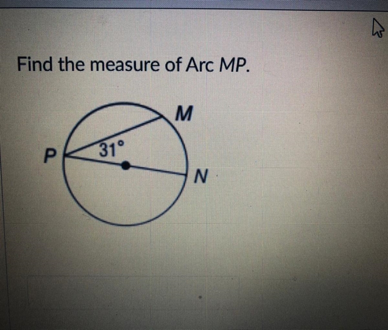 Find the measure of Arc MP-example-1