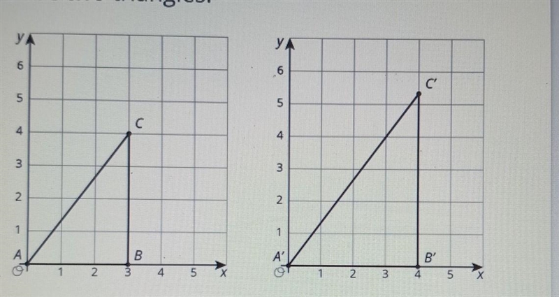 What is the scale factor from triangle abc to triangle A' B' C' ? Also explain how-example-1