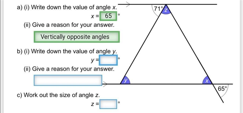 What is angle y and z​-example-1