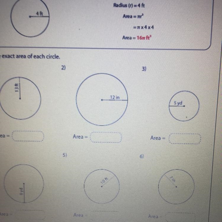 Find the area of the circle/please anyone :)-example-1