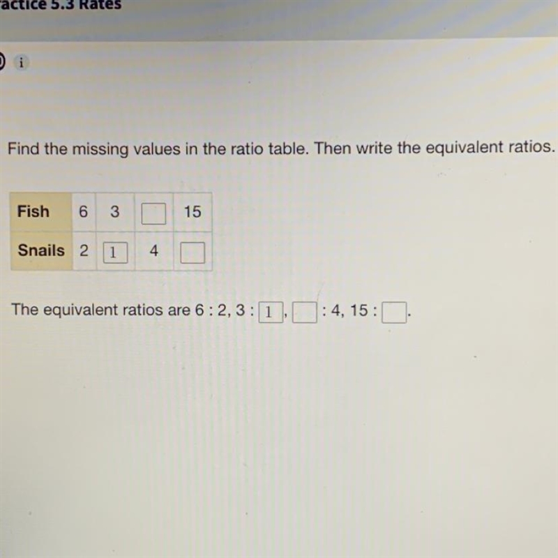 Find the missing values in the ratio table. Then write the equivalent ratios. (pls-example-1