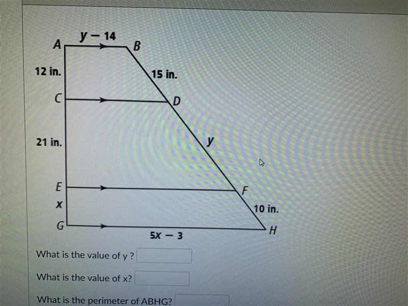 Find value of Y X and ABHG-example-1