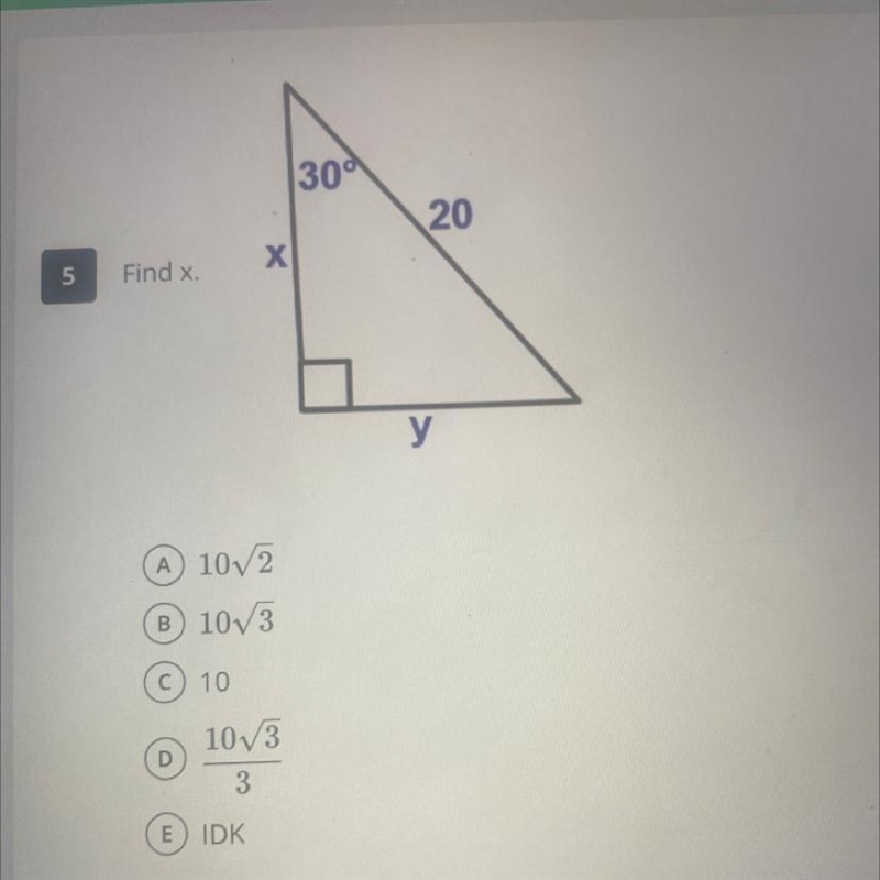 30 20 Y Find x Can someone please help me-example-1