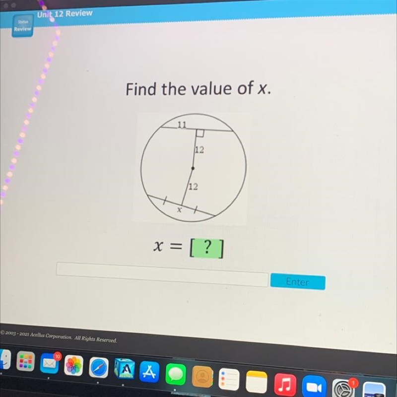 Find the value of x. 11 12-example-1