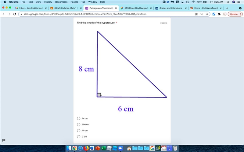 Find the length of the hypotenuse-example-1