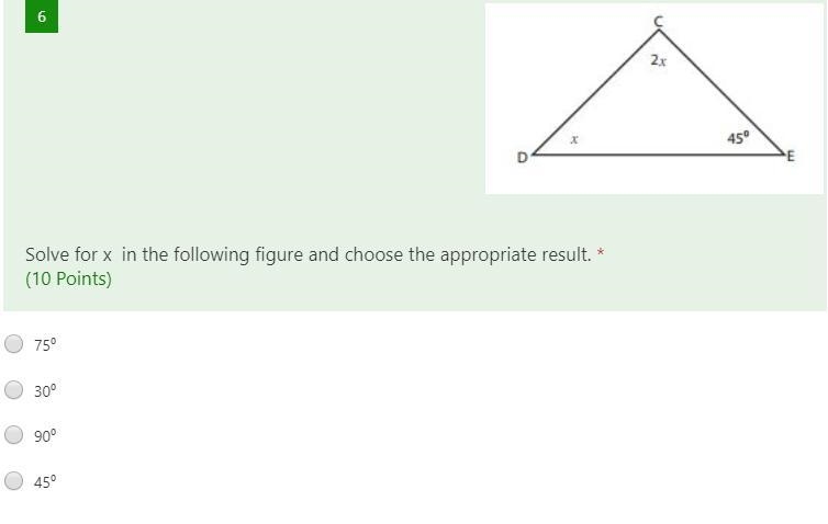 Solve for x in the following figure and choose the appropriate result. Please help-example-1