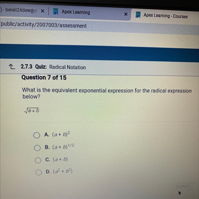 What is the equivalent exponential expression for the radical expression below?-example-1