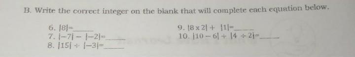 Write the correct integer on the blank that will complete each equation below.​-example-1