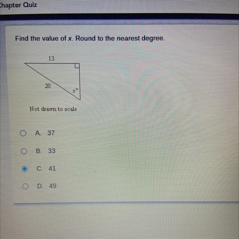 Find the value of x. round to the nearest degree.-example-1