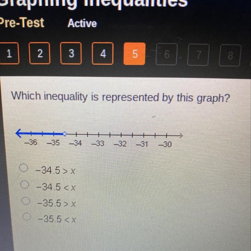 Which inequality is represented by this graph?-example-1