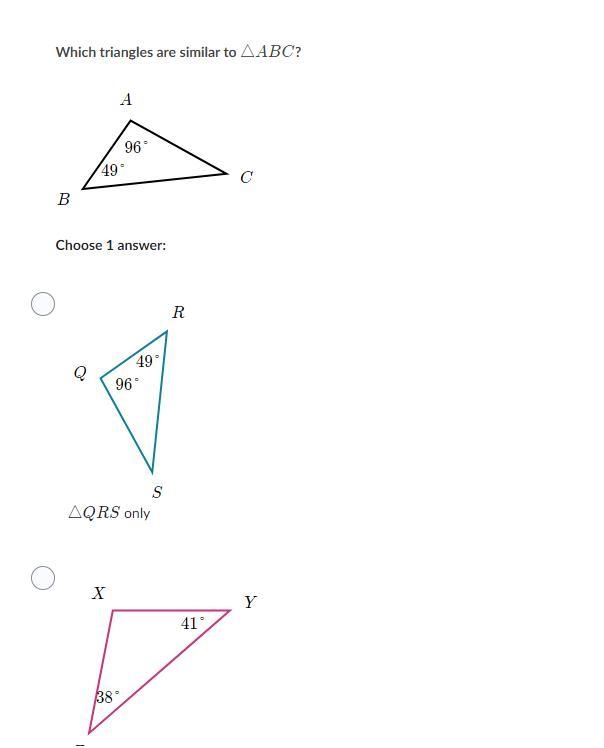 Help please!! Are these triangles similar choices: Both Neither-example-1