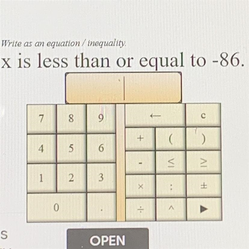 X is less than or equal to-86-example-1