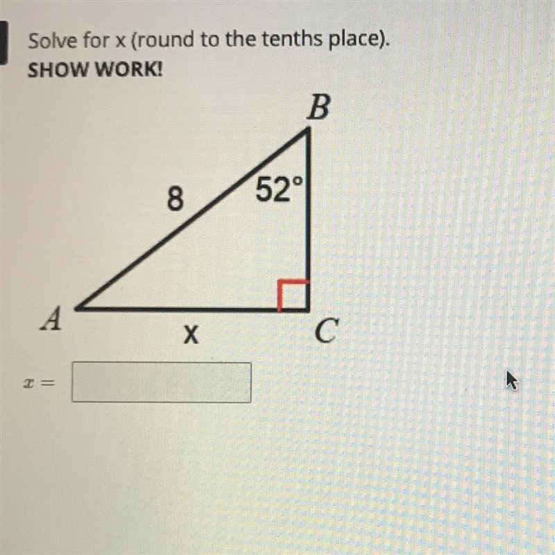 Solve for x and show work-example-1