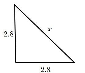 What is the range of possible sizes for side x?-example-1