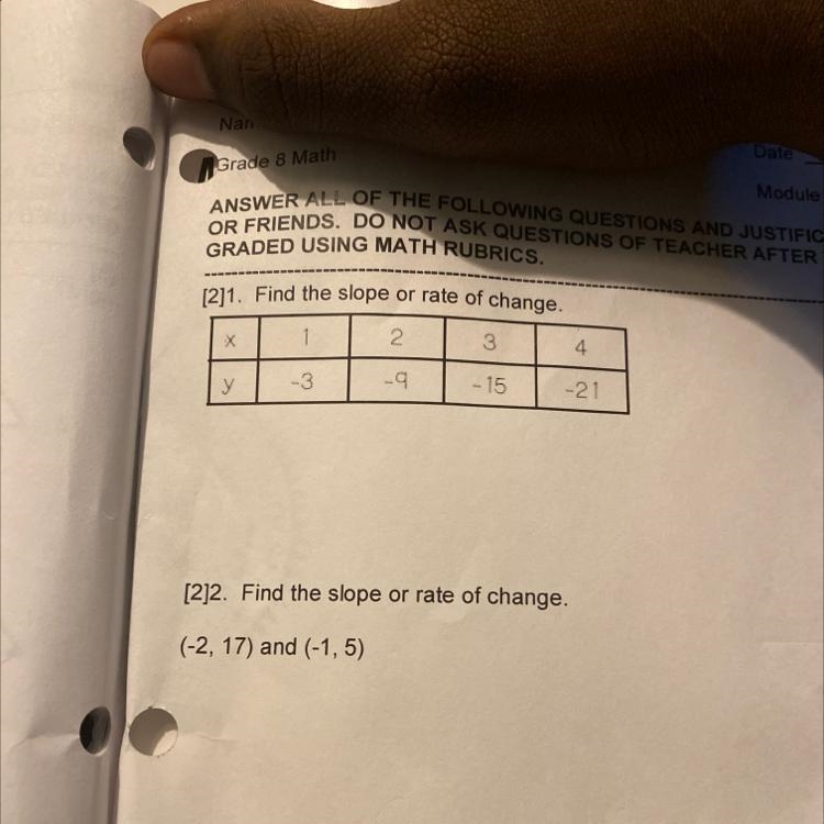 Find the slope or rate of change. Need help hurry hurry-example-1