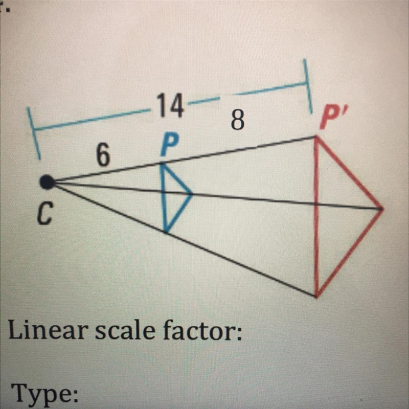 How do I calculate the linear scale factor for this dilation?-example-1