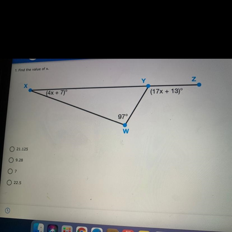 Find the value of x-example-1