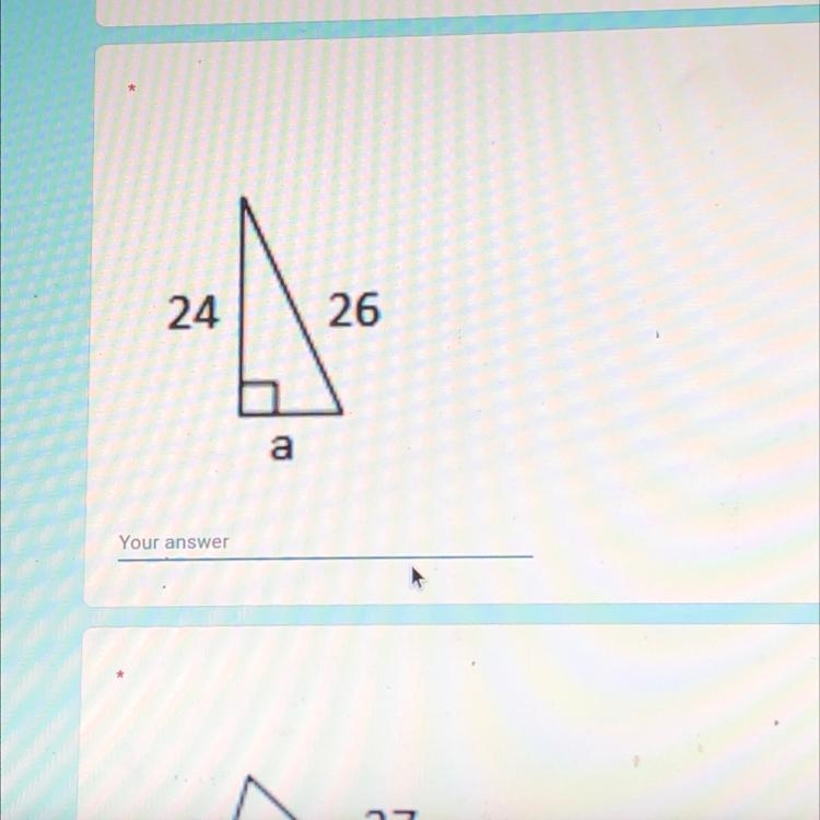 Use Pythagorean Theorem to find a missing leg of a right triangle: Will give b !-example-1