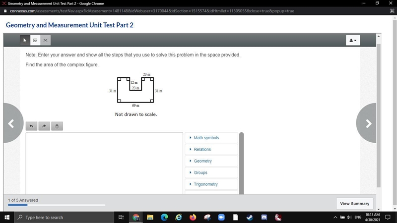 40 POINTS!!!!!! Find the area of the complex figure.-example-1