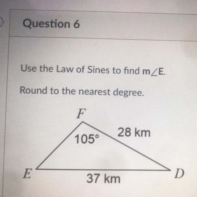 Law of Sines Round to the nearest degree.-example-1