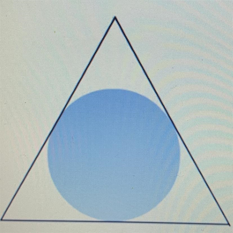 a circle is inscribed in a equilateral triangle. A point in the figure is selected-example-1