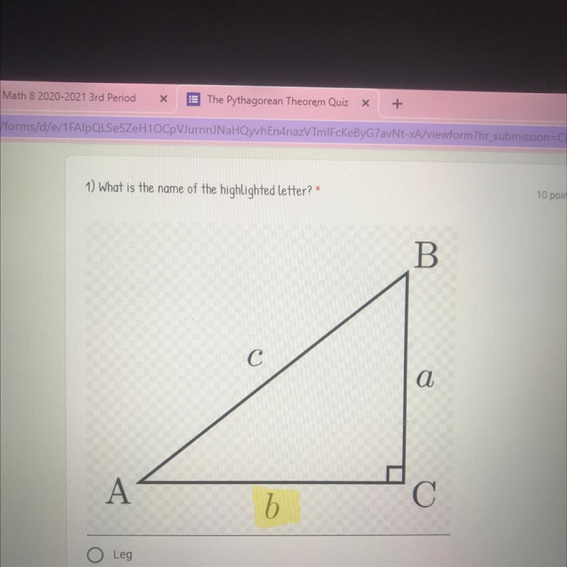 What is b called in a triangle? PLEASE HURRY!-example-1