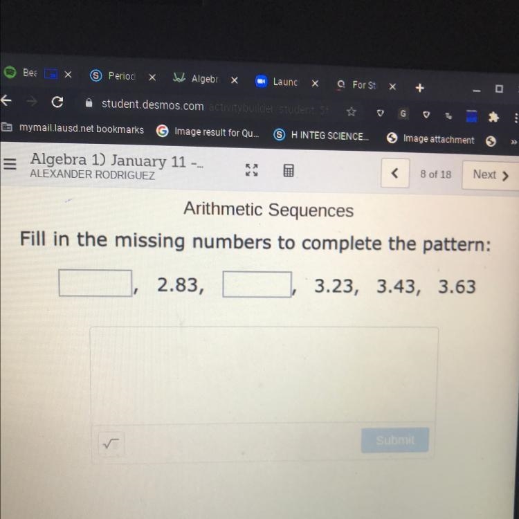 Fill in the missing numbers to complete the pattern: 2.83, 3.23, 3.43, 3.63-example-1