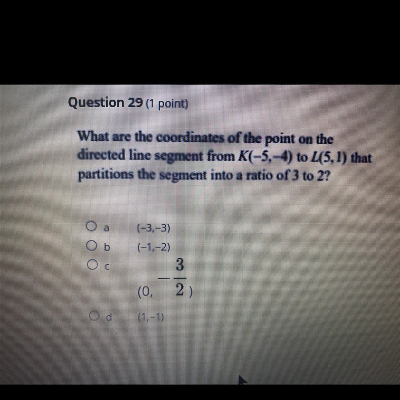 What are the coordinates of the point on the directed line segment from K (-5, -4) to-example-1