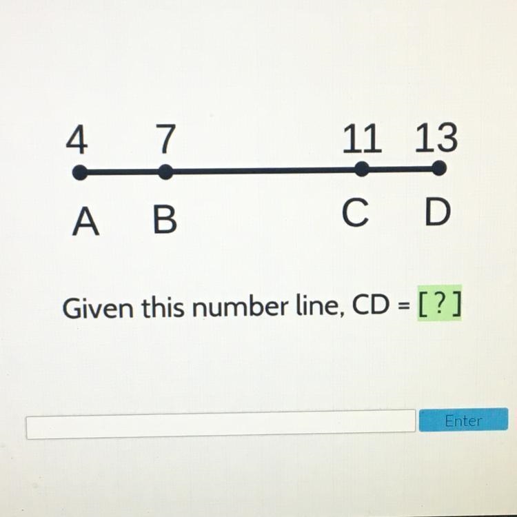 Hello! Would appreciate some help. :) Given this number line, CD=?-example-1