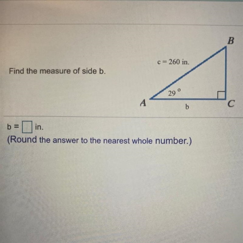 Find the measure of side b-example-1