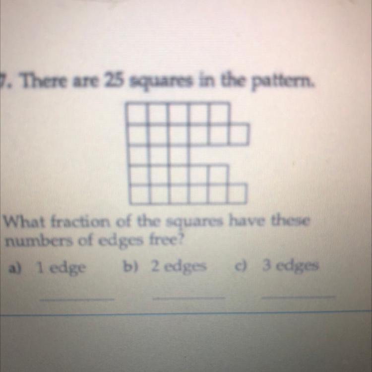 17. There are 25 squares in the pattern. What fraction of the squares have these numbers-example-1