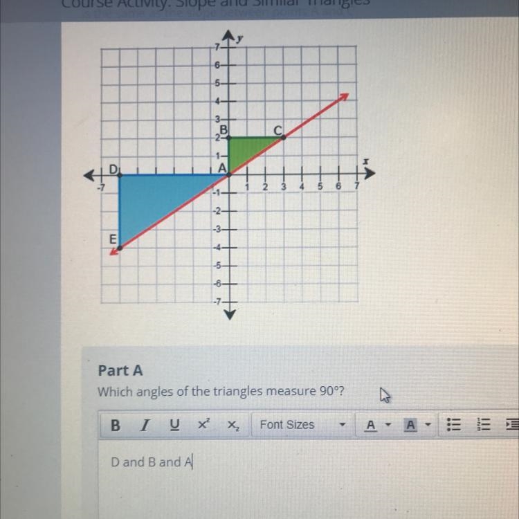 Which angles of the triangle measure 90 degrees? I just need clarification-example-1