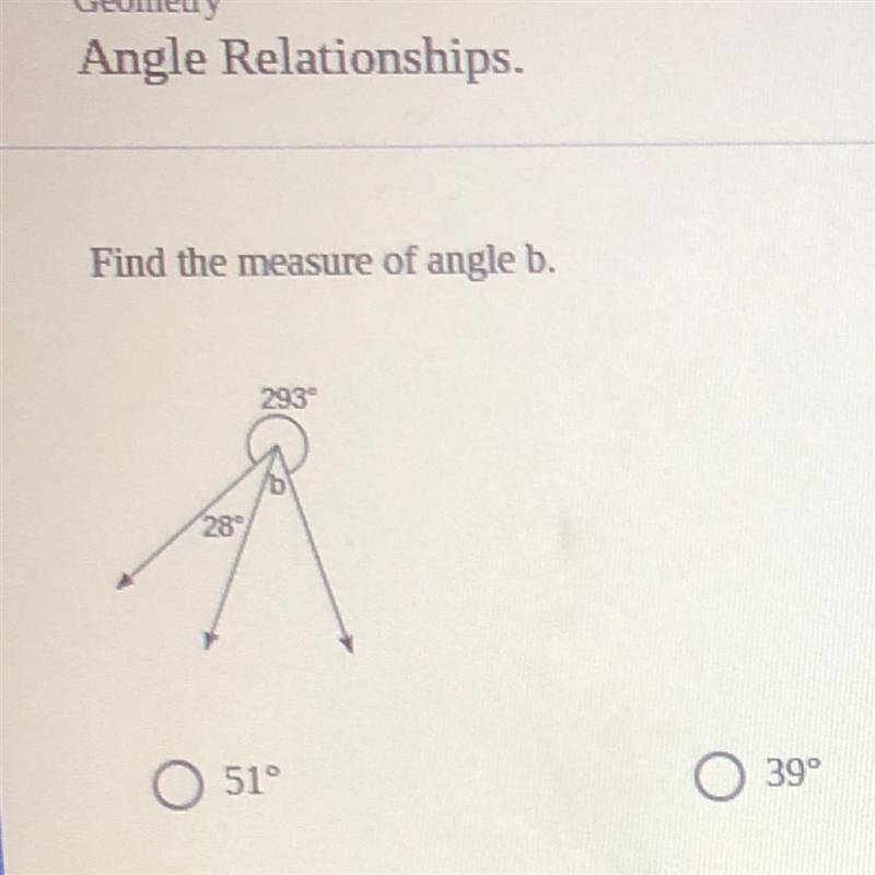 Find the measure of angle b. 51 39 129 141-example-1