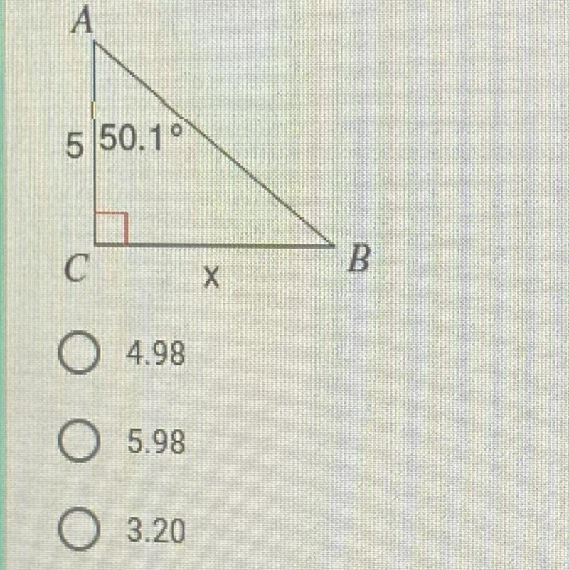 Solve for the missing side,x-example-1