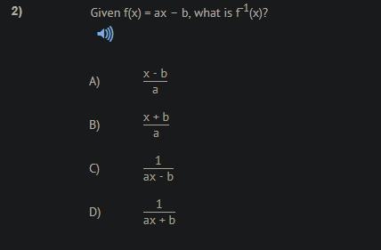 Given f(x) = ax - b, what is f^-1(x)?-example-1