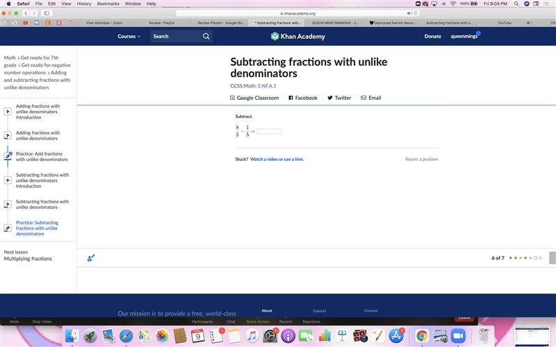 Subtracting fractions with unlike denominators-example-1