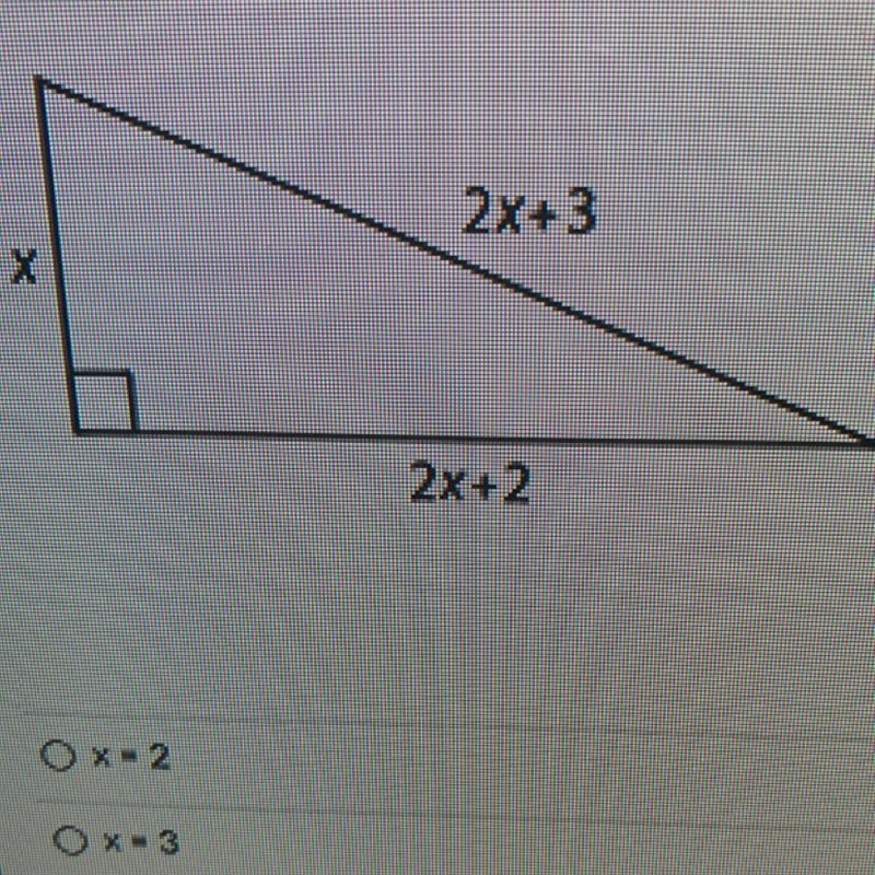 Question What is the value of x in the diagram? A. x=2 B. x=3 C. x=5 D. X=8-example-1