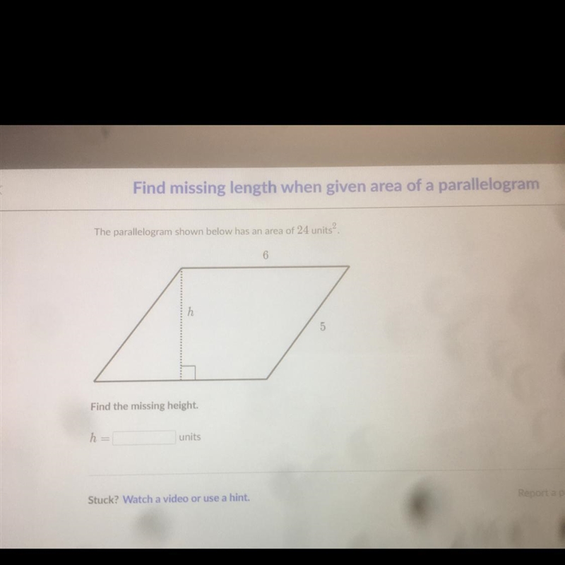 Find the missing height-example-1