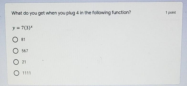 What do you get when you plug 4 in the following function?​-example-1