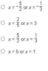 What are the solutions to the equation (2x – 5)(3x – 1) = 0?-example-1