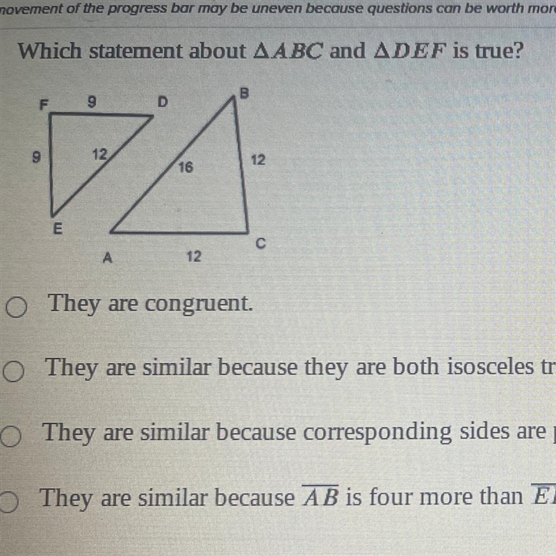 Which statement about ABC and DEF is true?-example-1