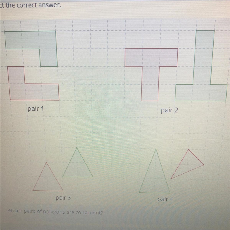 Which pairs of polygons are congruent?-example-1