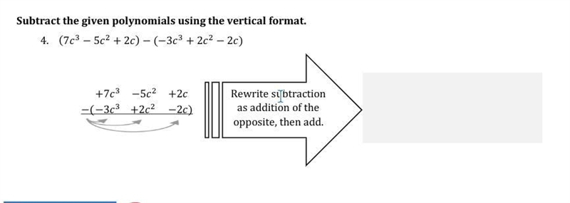 Subtract the given polynomials using the vertical format.-example-1