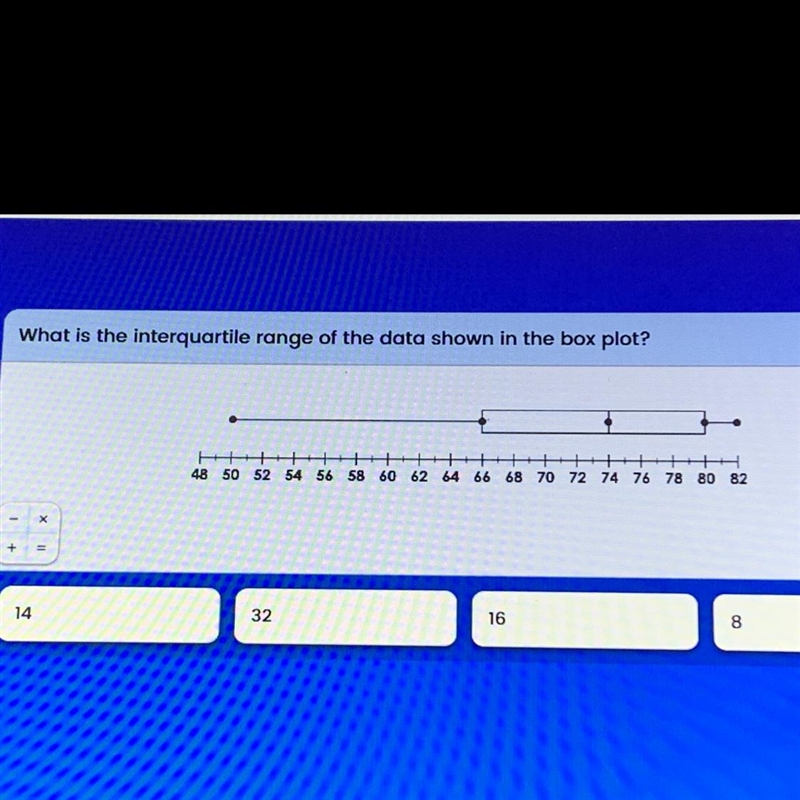 What is the interquartile range of the data shown in the box plot??? HELP-example-1