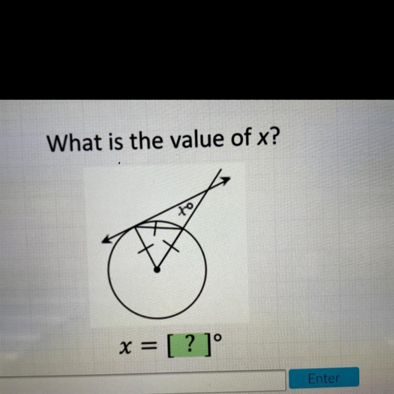 What is the value of x? to x = [?]°-example-1