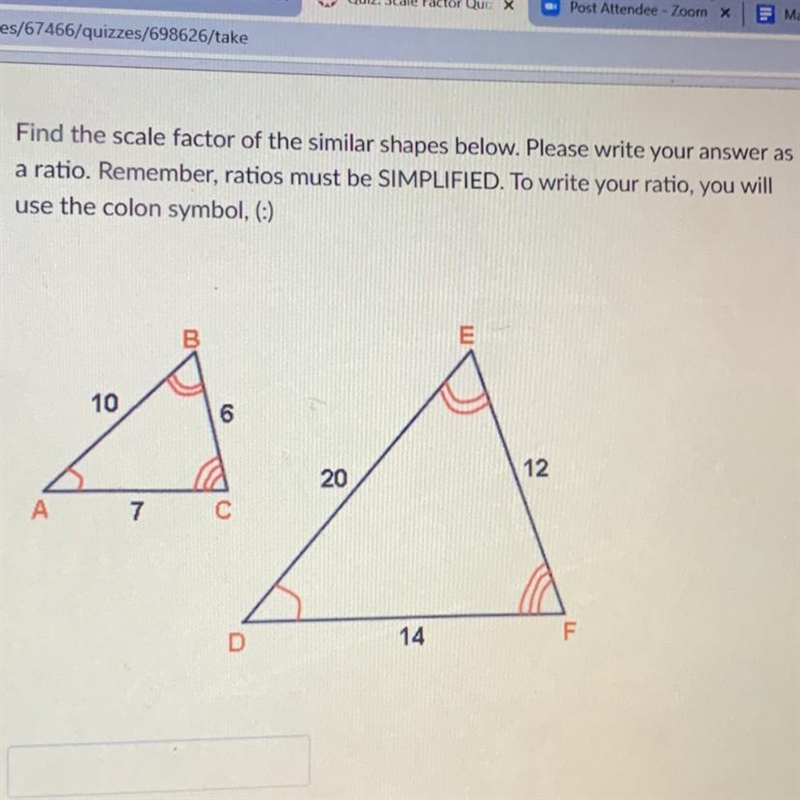 Remember ratios must be simplified. To write your ratio you will use the colon symbol-example-1