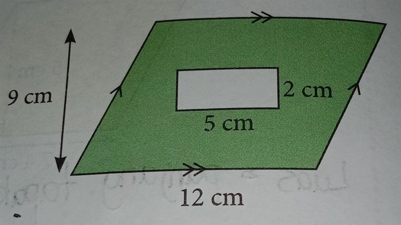 The diagram shows a rectangle and a parallelogram. Calculate the area, in cm², of-example-1