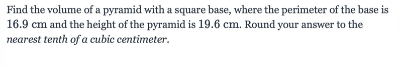 Find the volume of a pyramid with a square base-example-1